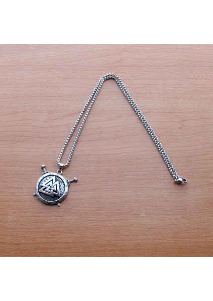 Viking Valknut Kalkan Iskandinav Savaşçı Çelik Kolye modelleri