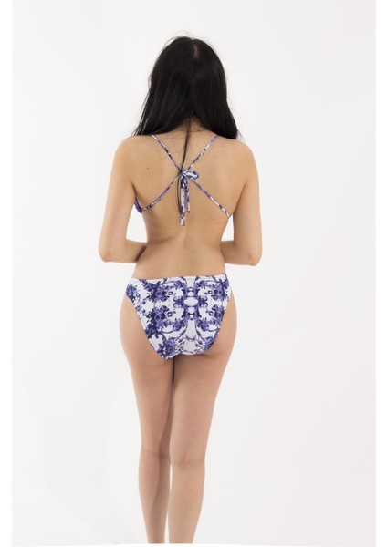 Mor Beyaz Tasarımlı Bikini Takımı modelleri