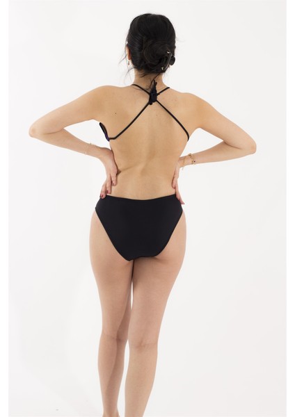 Siyah Üzeri Mor Çizgi Detaylı Bikini Takım modelleri