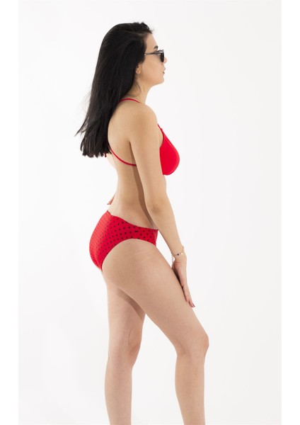 Kırmızı Puantiye Detaylı Bikini Takım fiyatları