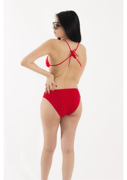 Kırmızı Puantiye Detaylı Bikini Takım modelleri
