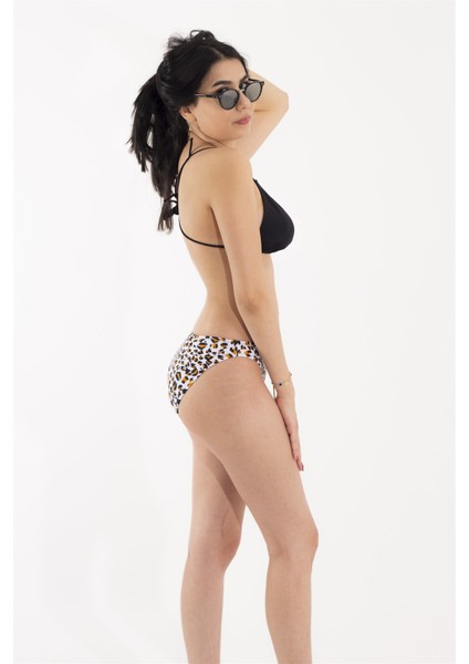 Turuncu Siyah Desenli Bikini Takım fiyatları
