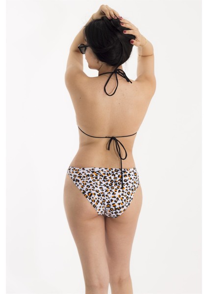 Turuncu Siyah Desenli Bikini Takım modelleri