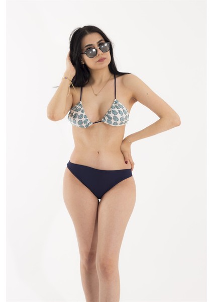 Deniz Incisi Lacivert Altlı Bikini Takım