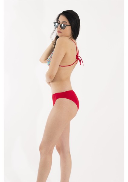 Çok Renkli Kırmızı Altlı Bikini Takım fiyatları