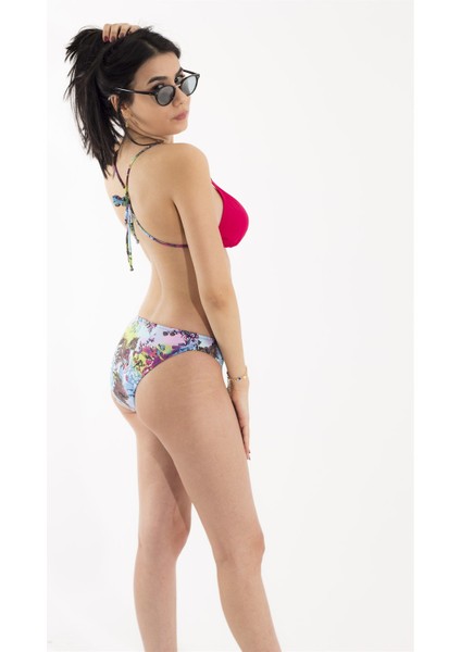Okyanus Çiçekleri Kırmızı Üstlü Bikini Takım modelleri