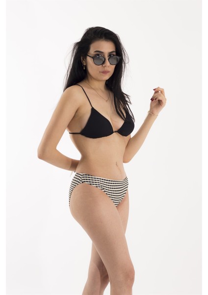 Sarı Siyah Puantiyeli Bikini Takım fiyatları