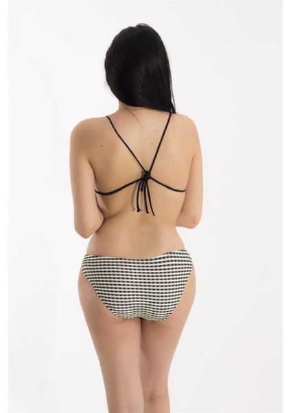 Sarı Siyah Puantiyeli Bikini Takım modelleri