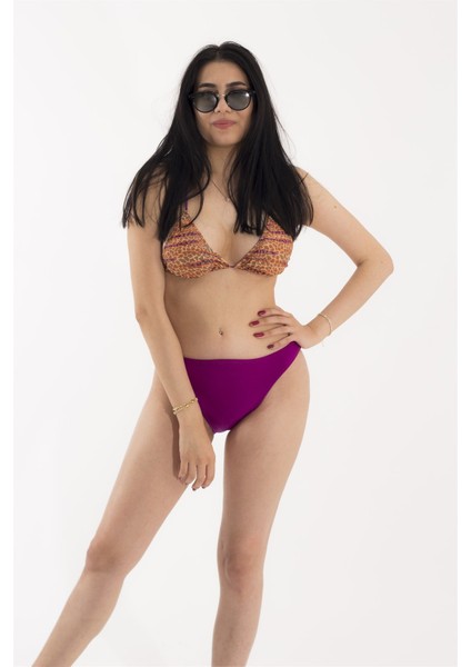 Leopar Desen Esintili Koyu Pembe Bikini Takım