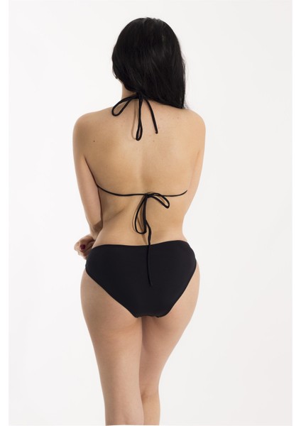 Geometrik Tasarım Üzeri Çiçek Detaylı Bikini Takım