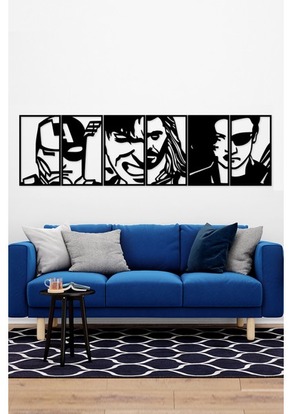 99X28 cm Avengers Dekoratif Ahşap Duvar Panosu