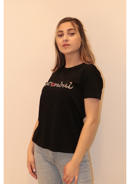 Kadın Bisiklet Yaka T-Shirt