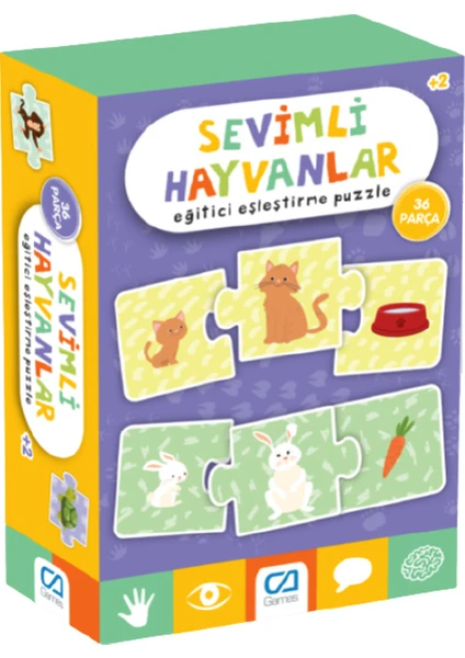 +2 Yaş Sevimli Hayvanlar 36 Parça Puzzle (Ca Games)