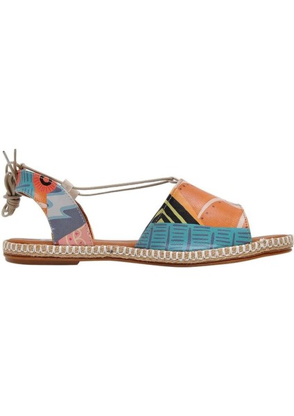 Kadın Vegan Deri Turuncu Bağcıklı Sandalet - Welcome to the Tribe Tasarım fırsatları