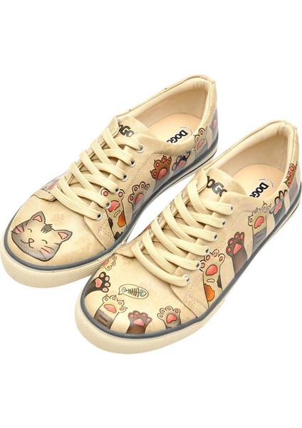Kadın Vegan Deri Bej Sneakers - Yummy Tasarım fiyatları