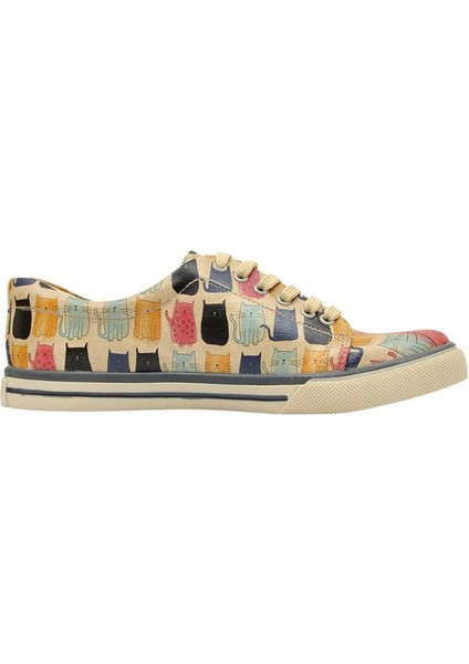 Kadın Vegan Deri Çok Renkli Sneakers - Meow Meow Tasarım fırsatları