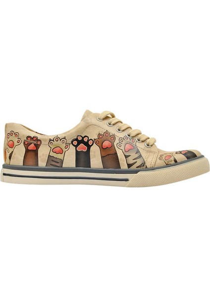 Kadın Vegan Deri Bej Sneakers - Yummy Tasarım fırsatları