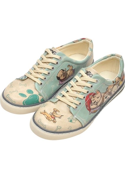 Kadın Vegan Deri Yeşil Sneakers - Sleeping Dogs Tasarım