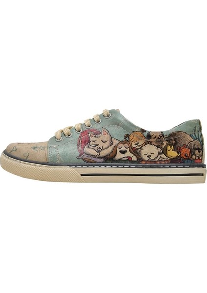 Kadın Vegan Deri Yeşil Sneakers - Sleeping Dogs Tasarım modelleri