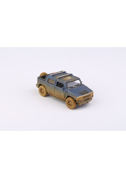 4'lü Kinsmart Hummer H2 Çamurlu Çek Bırak Diecast Model Araba modelleri