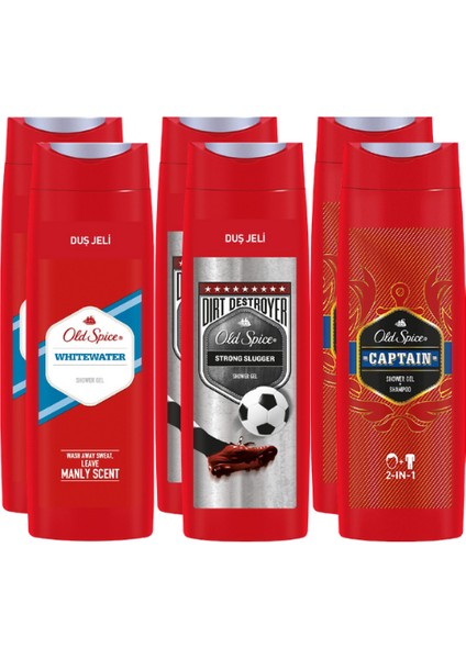 Duş Jeli Seti Captain X2 + White Water X2 + Old Slugger X2