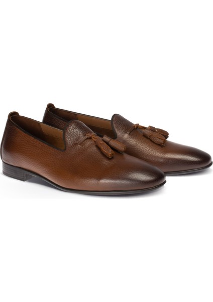 Deri Taba Rengi Erkek Loafer