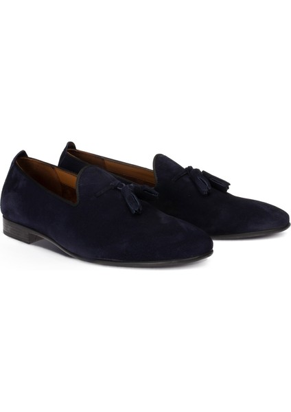 Süet Lacivert Püsküllü Loafer fiyatları
