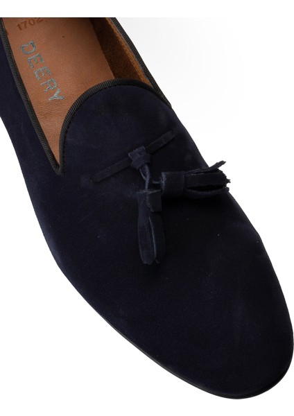 Süet Lacivert Püsküllü Loafer fırsatları