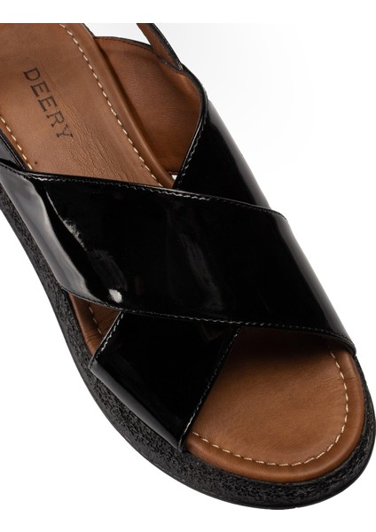 Siyah Rugan Kadın Sandalet fırsatları