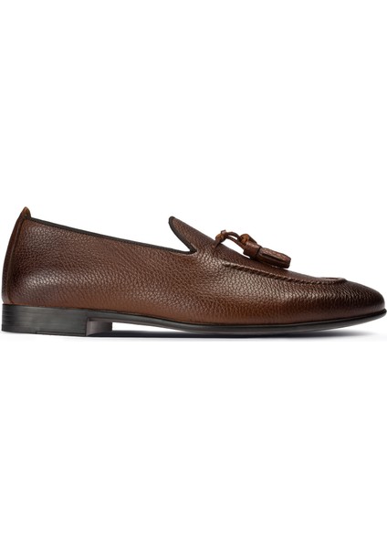 Deri Taba Rengi Erkek Loafer