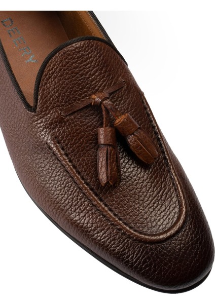 Deri Taba Rengi Erkek Loafer