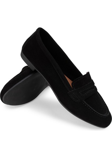 Süet Siyah Kadın Babet modelleri