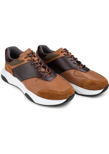 Deri Taba Rengi Sneaker Erkek Ayakkabı