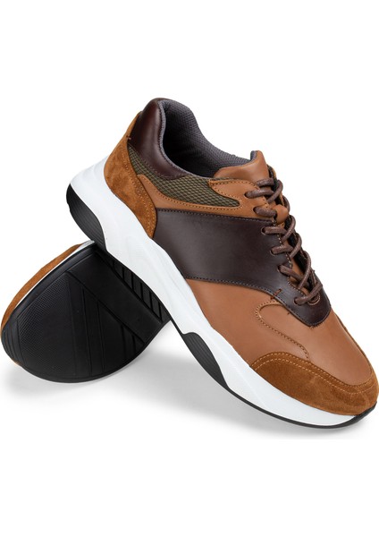 Deri Taba Rengi Sneaker Erkek Ayakkabı
