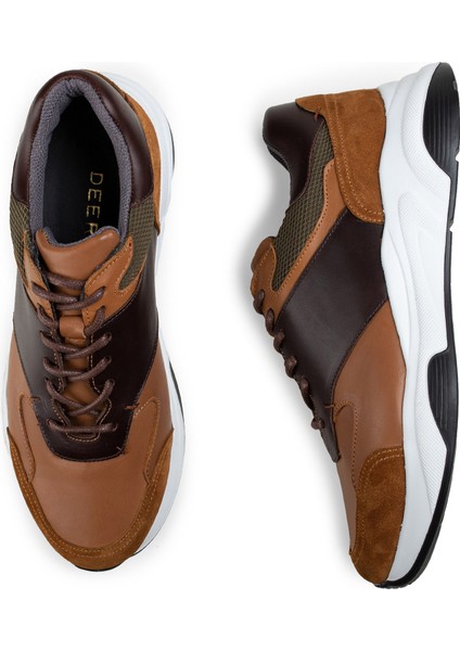 Deri Taba Rengi Sneaker Erkek Ayakkabı