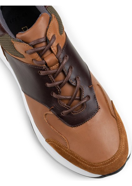 Deri Taba Rengi Sneaker Erkek Ayakkabı