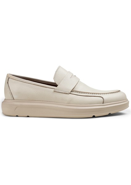 Deri Bej Rengi Comfort Erkek Loafer