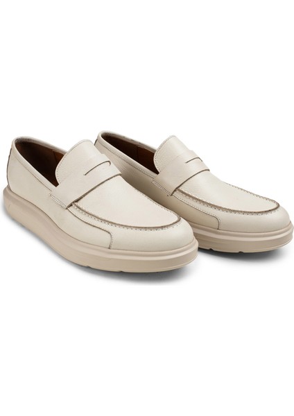 Deri Bej Rengi Comfort Erkek Loafer