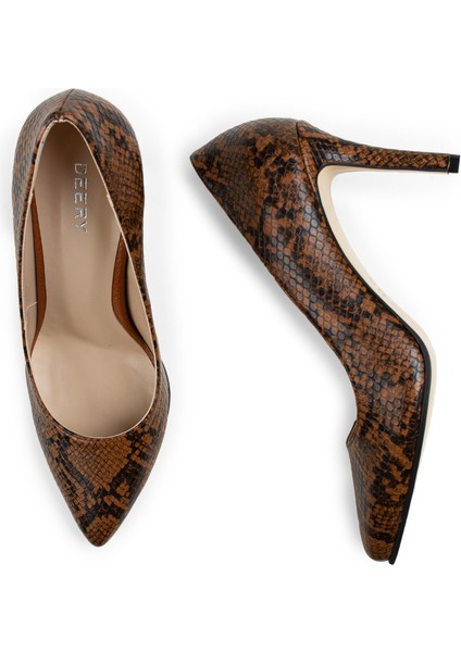 Taba Rengi Yılan Desen Kadın modelleri