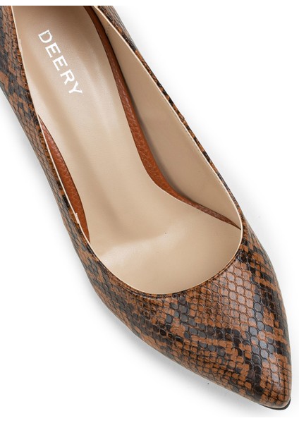 Taba Rengi Yılan Desen Kadın fırsatları