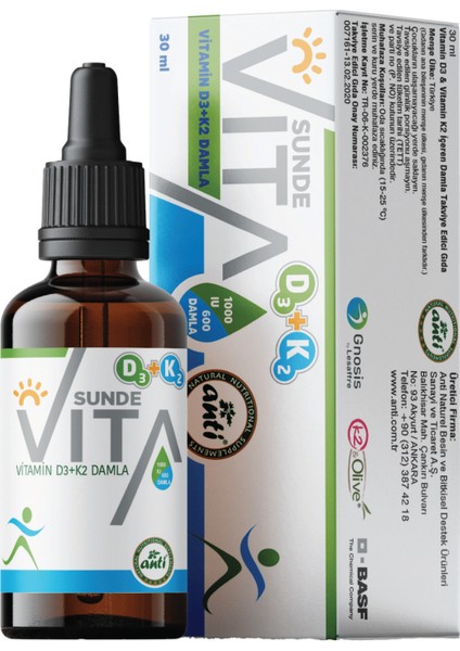 SunDe Vita D3 + K2 Damla 30 ml