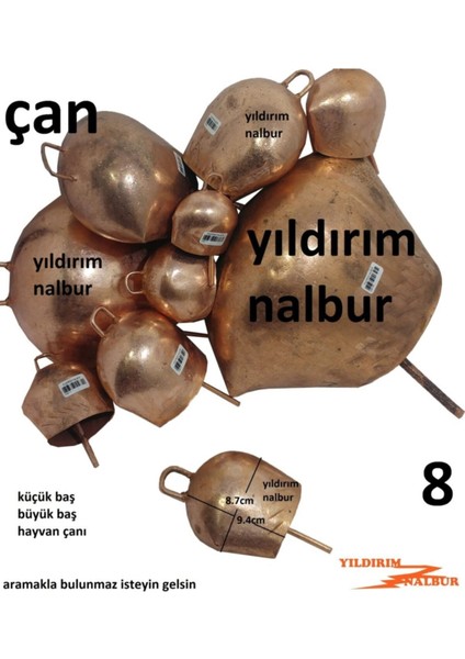 Hayvan Çanı 8 No Büyük Büyük Inek Zili Ayı Çanı