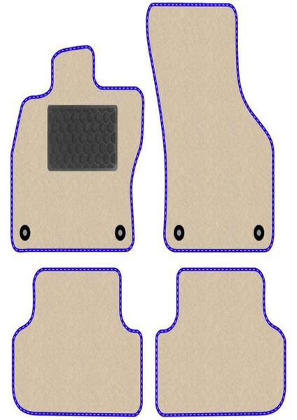 Kia Sorento 2002-2009 Bej Halı Mavi Kenar Petek Topuk Halı Paspas