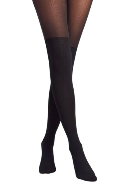 Over Knee Külotlu Çorap | Siyah