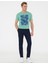 Erkek Çağla Slim Fit Baskılı Bisiklet Yaka Tişört 50241487-VR016 4