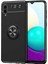 Samsung Galaxy A02 Kılıf Ultra Korumalı Yüzüklü Manyetik Ravel Silikon + Tam Kaplayan 5d Cam Ekran Koruyucu Siyah 1