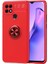 Oppo A15S Kılıf Ultra Korumalı Yüzüklü Manyetik Ravel Silikon + Cam Ekran Koruyucu Kırmızı 1