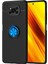 Caseworld Xiaomi Poco X3 Pro Kılıf Renkli Yüzüklü Manyetik Silikon Kapak Siyah - Mavi 1