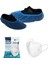 Tela Galoş Mavi Nonwoven 1000 Adet + Muskmask Ffp2 Steril Beyaz Maske 10 Adet 1