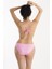 Beyaz Üzeri Çiçek Dalları Tasarımlı Pembe Bikini Takım 3